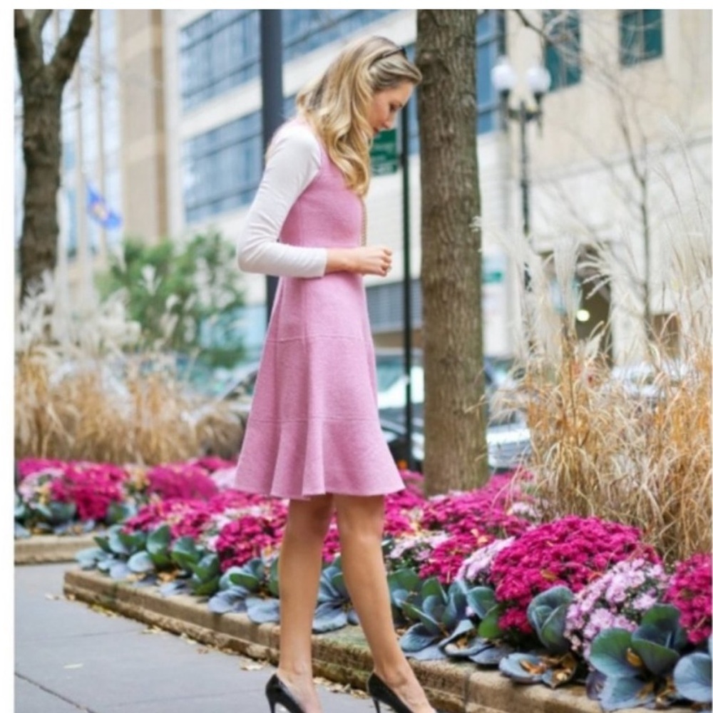 Kate Spade New York Fluted Boucle Dress -Pink